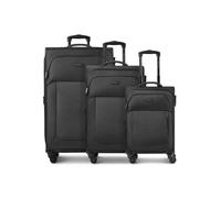 Police Set di 3 valigie per uomo e donna, trolley da viaggio | 45 x 29 x 78 cm, in poliestere di alta qualità, resistente agli urti, manico estensibile e telescopico, serie San Francisco