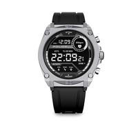 Police Smartwatch da uomo Nero/Argento Bracciale in acciaio inossidabile/silicone Smartwatch Fitness Tracker Cardiofrequenzimetro Orologio digitale