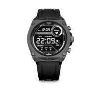 Smartwatch da uomo Police con cardiofrequenzimetro, rilevatore di attività, nero, taglia unica, silicone/acciaio inossidabile, orologio sportivo, orologio fitness, smartwatch da uomo