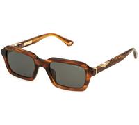 Police Uomo SPLL14 ORIGINS 57 09R4 Occhiali da sole Acetato Marrone Fumo Squadrata Normale