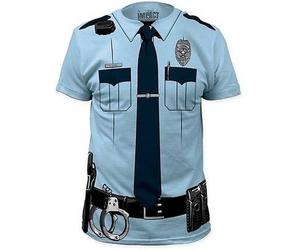 Police Ufficiale Cop Johnny Law Grafico Primo Responder Costume Uniforme Camicia