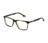 Police Uomo VPLL71 ORIGINS 59 09W7 Montature da vista Acetato Verde Squadrata