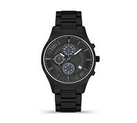 POLICE Vault Quadrante nero Bracciale in acciaio inossidabile nero Orologio cronografo da uomo, 44mm