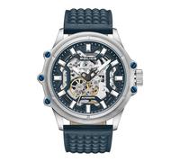 Orologio da uomo Police Automatico in pelle blu argento 42 mm Orologio da uomo analogico a carica manuale