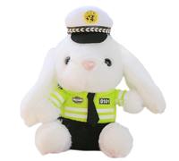 Policeman imbottito Bunny - bambola di di coniglio, coniglietto di cartoni animati | Decoraggio con del casco motociclistico, ciondolo per coda di auto, mascotte di specchio