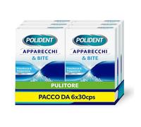 Polident Apparecchi & Bite, Pulitore per Protesi Dentale, Allineatori, Paradenti Sportivi, Bite Anti Bruxismo, Pacco da 6x30 compresse