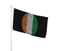 Poliestere Bandiera Da Giardino 90X150Cm Cote D'Ivoire Fingerprint Bandiera Da Pirati Gran Bandiera Da Personalizzata Per Barca, Giardino, Cortile