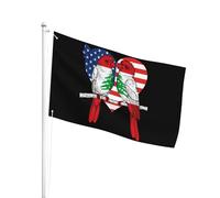 Poliestere Bandiera Da Giardino 90X150Cm Lebanese Parrot Loves America Heart Bandiera Da Personalizzata Gran Bandiera Da Pirati Per Barca, La Fattoria All'Aperto, Camion