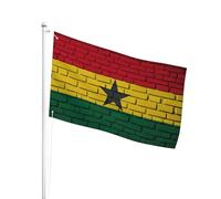 Poliestere Bandiera Da Personalizzata 90X150Cm Ghanaian On Wall Bandiera Da Cortile Resistente Ai Raggi Uv Bandiera Da Giardino Per La Fattoria All'Aperto, Cortile, Camion