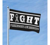 Poliestere Bandiera Pirati Fight Parkinson'S Awareness Bandiera Da Cortile Resistente Ai Raggi Uv Bandiera Da Esterno Per Barca, Camion, Decorazione Domestica, 3X5 Ft