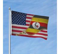 Poliestere Bandiera Stampata Ugandan Uganda Zipper America Bandiera Da Esterno Colore Vivido Bandiera Della Casa Per Barca, Feste, Giardino, 3X5 Ft
