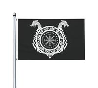 Poliestere Bandieraes Dell'Individualità 90X150Cm Viking Norse Mythology Pagan Rune Compass Bandiera Personalizzata All'Aperto Bandierine Per La Fattoria All'Aperto, Camion