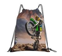 Poliestere Coulisse Tasche Dirt-Bike Motocross Sunset, Stampa Sacca Sportiva, Leggero Zainetto, per Sport Piscina 36X42cm