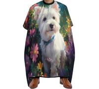 poliestere Mantello da Barbiere, West Highland Terrier in The Garden, Mantelle per Parrucchieres Unisex Mantella Barbiere per Styling Capelli Adulti