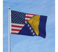 Poliestere Striscione Da Giardino Plicated America Bosnia And Herzegovina Bandiera Da Esterno Decorazione Bandiera Della Casa Per Giardino, Decorazione Domestica, Barca, 3X5 Ft