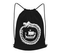 Poliestere Zaino Coulisse Norse Mythology Viking, Fashion Sacca Ginnastica, Personalizzato Zaino da Viaggio, per Adulto All'aperto 36X42cm