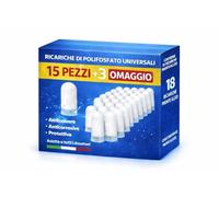 Polifosfati Anticalcare Universali per Dosatore Caldaia | Ricarica di Ricambio per Protezione Elettrodomestici e Impianti | Made in Italy | Set Scorta 18 Pezzi
