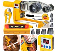 Polifusore Saldatrice Tubi PP PE PVC 2800W LCD 320° Set Professionale 16-63mm