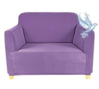 Poligino Copridivano 1 posto, copridivano impermeabile estensibile, protege divani con braccioli, colore: lilla
