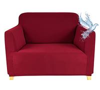 Poligino Copridivano 1 posto, copridivano impermeabile estensibile, protege divani con braccioli, colore: Borgogna