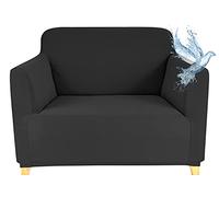 Poligino Copridivano 1 posto, copridivano impermeabile estensibile, protege divani con braccioli, grigio scuro