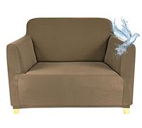 Poligino Copridivano 1 posto, copridivano impermeabile estensibile, protege divani con braccioli, marrone chiaro