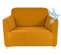 Poligino Copridivano 1 posto, copridivano impermeabile estensibile, protege divani con braccioli, poliestere, giallo, 1 posto, 70-120 cm