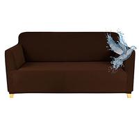 Poligino Copridivano 2 Posti con Braccioli | Copri Divano Impermeabile | Elasticizzato | AntiGraffio Gatto | Universale | Copridivano Indispensabile per Animali Domestici (2 Posti, Marrone)