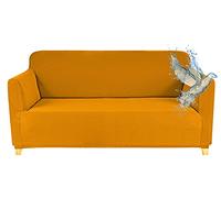 Poligino Copridivano 2 Posti con Braccioli | Copri Divano Impermeabile | Elasticizzato | AntiGraffio Gatto | Universale | Copridivano Indispensabile per Animali Domestici (2 Posti, Giallo)