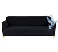Poligino Copridivano 3 Posti con Braccioli | Copri Divano Impermeabile | Elasticizzato | AntiGraffio Gatto | Universale | Copridivano Indispensabile per Animali Domestici (3 Posti, Nero)