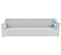 Poligino Copridivano 4 posti (230-250 CM), copridivano impermeabile estensibile, protege divani con braccioli, colore: grigio chiaro