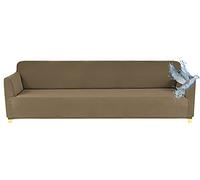 Poligino Copridivano 4 Posti con Braccioli | Copri Divano Impermeabile | Elasticizzato | AntiGraffio Gatto | Universale | Copridivano Indispensabile per Animali Domestici (4 Posti, Tortora)