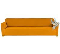 Poligino Copridivano 4 Posti con Braccioli | Copri Divano Impermeabile | Elasticizzato | AntiGraffio Gatto | Universale | Copridivano Indispensabile per Animali Domestici (4 Posti, Giallo)