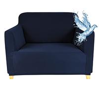 Poligino Copripoltrona 1 Posto con Braccioli | Copridivano Impermeabile | Elasticizzato | AntiGraffio Gatto | Universale | Copridivano Indispensabile per Animali Domestici (1 Posto, Blu)