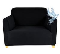 Poligino Copripoltrona 1 Posto con Braccioli | Copridivano Impermeabile | Elasticizzato | AntiGraffio Gatto | Universale | Copridivano Indispensabile per Animali Domestici (1 Posto, Nero)