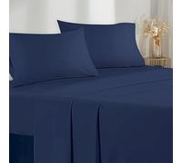 Poligino Lenzuola Una Piazza e Mezza 120 - Completo Lenzuola 3 Pezzi in Microfibre - Lenzuolo con Angoli - Lenzuola Sopra - 1 Federa 50x80 - Lenzuola Una Piazza e Mezza 120x190/200cm Blu