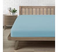 Poligino Lenzuola Una Piazza e Mezza con Angoli 135, Lenzuolo Elasticizzati in Microfibra, Lenzuolo Tinta Unita Celeste 135x190/200 H30 cm