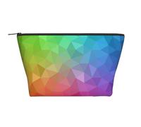 Poligonale multicolore composta da triangoli arcobaleno, Borsa da toilette Borsa per trucco Borsa per cosmetici Borsa da toilette da viaggio portatile