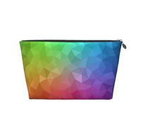 Poligonale multicolore composta da triangoli arcobaleno, Borsa da toilette Borsa per trucco Borsa per cosmetici Borsa da toilette da viaggio portatile