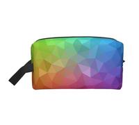 Poligonale multicolore composta da triangoli arcobaleno, Borsa per il trucco Borsa per cosmetici Borsa da viaggio portatile da viaggio Borsa per trucco Organizer
