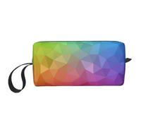 Poligonale multicolore composta da triangoli arcobaleno, Borsa per il trucco Borsa per cosmetici Borsa da toilette da viaggio portatile Borsa per trucco Organizer