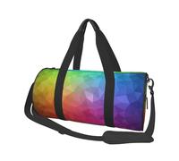 Poligonale multicolore composta da triangoli arcobaleno, Borsone da viaggio di grande capacità Borsa rotonda Borsa da viaggio sportiva Borsa da viaggio Borsa da fitness