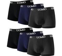 Poligono Confezione da 6 Pezzi, Boxer Uomo, Slip Comfortevole, Mutande in Cotone Elasticizzato, Intimo Maschile Multicolore, 2 Neri, 2 Blu, 2 Grigi, Medium