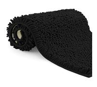 Tappeto Bagno in Microfibra, Tappeto Pelo Lungo 40x60 cm, Tappetini per WC, Morbido, Antiscivolo,Nero