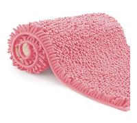 Poligono Tappeto Bagno in Microfibra, Tappeto Pelo Lungo 50x80 cm, Tappetini per WC, Morbido, Antiscivolo,Rosa