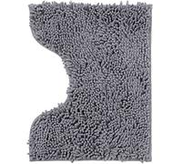 Poligono Tappeto Bagno Microfibra, Tappeto Pelo,Tappetini per Water Forma U 40X50 cm, Morbido, Antiscivolo,GRIGIO SCURO