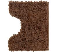 Poligono Tappeto Bagno Microfibra, Tappeto Pelo,Tappetini per Water Forma U 40X50 cm, Morbido, Antiscivolo,MARRONE