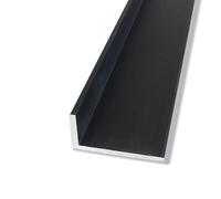POLIMARK GROUP Profili a L in alluminio anodizzato con lati disuguali mm. 20x10x2 Lunghezza 2 metri - Color Nero resistente e versatile per progetti creativi fai da te e artigianato