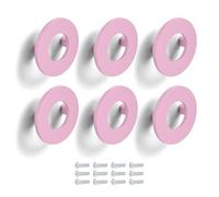Poliplast - Set da 6 Maniglie, Design a cerchio, per Cucina, Armadio e Cassetti, Verniciato a mano, Colore Rosa chiaro, Art. 310