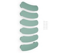 Poliplast - Set da 6 Maniglie, Design a curva per Armadio e Cassetti e cameretta bambini, Articolo 333, Verniciato a mano, Colore Verde